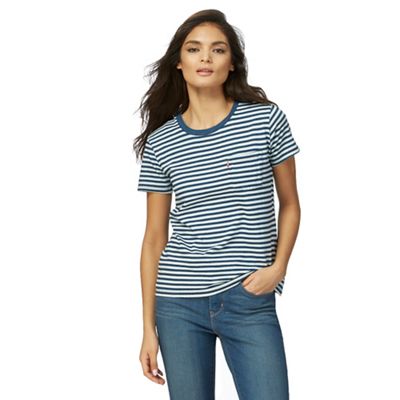 Blue striped pocket t-shirt